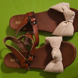 MIA Brown and Cream Sandals